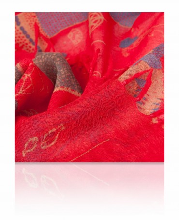 Палантин Женский ZW-VILLAGE/DRY.RED